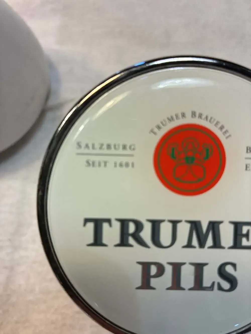 Trumer Pils Beer Tap Handle 13 Inch Chrome Round